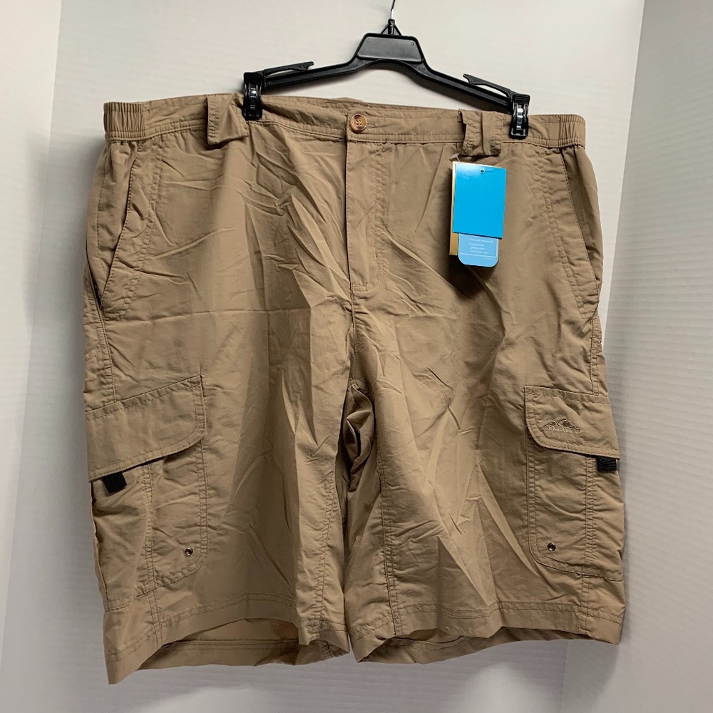 New American Outback Mens Size 2XL Tan Khaki Shorts Cargo Cool Comfort Ret $50